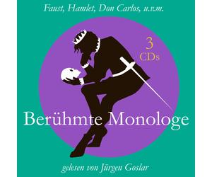 Cd Famous Monologues by Jürgen Goslar with Faust, Don Carlos and others 3cds