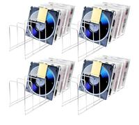 CD Holder 4 Pack, CD Storage Rack Organizer Stand, CD Display Rack Holds up to 96 Standard CD Cases, Compact Disc Holder Display Shelf for CD/DVD/Video Game, Stainless Steel Wire Metal CD Case Holder
