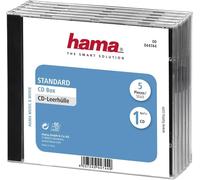 CD Jewel Cases, Pack of 5 - Transparent & Black, Holds Single CD/DVD