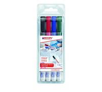 edding 8400 CD/DVD/BD marker - multi-coloured - 4 pens - fine round nib 0.5-1 mm - for permanent labelling of CDs, DVDs and Blu-Ray Discs