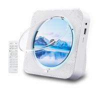 CD Player Bluetooth Desktop for Home with HiFi Speakers FM/USB/AUX/SD White