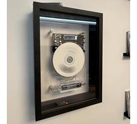 CD Player, Music Decorative Photo Frame with Remote Control, 5.0 Bluetooth/3.5mm AUX Output, 2 Placement Options, for Home Office Gallery