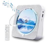 CD Player, Portable Bluetooth 5.1 Desktop CD Player with HiFi Sound Speakers, Remote Control, Dust Cover, LED Display, Boombox FM Radio, USB/AUX for Home, Gift, Kids (White)