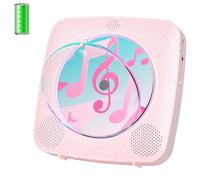 CD Player Portable: Kegaudio CD Players for Home with Speakers Bluetooth Remote Control Removable Dust Cover Desktop Wall Mounted CD Player with Radio Support USB/AUX Playback Headphone Jack Pink