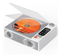CD Player Portable, Leapwell Portable CD Player with Speakers Bluetooth CD Players for Home Desktop Small CD Player Rechargeable with Large LCD Screen Remote Control Optical USB White