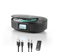 CD Player Portable Upgraded & Bluetooth Speaker 2 in 1 Combo, Rechargeable Portable CD Player for Car/Home with Remote Control, FM Radio (2211B)