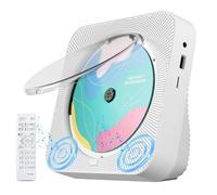CD Player Portable with Bluetooth Desktop CD Players for Home with HiFi Sound Speakers,Mini Cute CD Player for Kids,Remote Control,Dust Cover,LED Display,Boombox FM Radio (White)