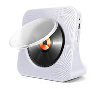 CD Player Portable with Bluetooth, HoneT D Players for Home with Speaker, Personal CD Player with Remote, CD Music Player AUX&USB, Dust Cover & Timer, FM Radio Boombox, LED Screen (White)