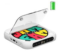 CD Player Portable with Built-in Speaker, Bluetooth Rechargeable CD Player for Home & Car, Personal Small Music Player Supports CD/USB/AUX, Includes Headphones & Type-C Cable, White