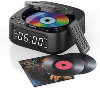 CD Player Portable with Wireless Charging, 2025 MONODEAL Portable CD Player Bluetooth, Rechargeable FM Radio and Speaker for Home and Outdoor, Large Display, Alarm Clock, SleepTimer