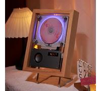 CD Player, Wall Mountable Decorative Photo Frame with Remote Control, Two-way Bluetooth/USB/AUX Output, for Home/Corridor/Wall Decor, Black