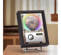 CD Player - Wall Mountable Smart Music Frame with Bluetooth, USB, Ambient Lighting, and Time Display for Home and Office Decor