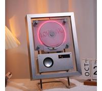 CD Player Wall Mountable with Remote Control & Speakers, Two-way Bluetooth 5.1, Supports FM/USB/AUX, Music Decorative Photo Frame for Home, Gallery, Office Decor