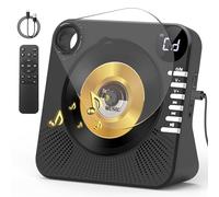 CD Player with HiFi Dual Speaker Bluetooth,Desktop CD Player for Home Black with Remote Control,Dust Cover,LCD Display,Sleep Timer,EQ Sound,USB/AUX/3.5mm Earphone Jack Kids,Gift