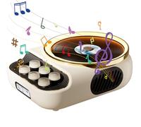 CD Player with Lanyard, 4000mAh Rechargeable Music System, Bluetooth FM Radio, Turntable, Built-in Speakers, Versatile for Sports, Study, Work