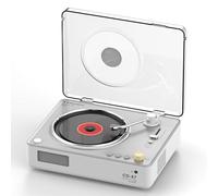 CD Player with Stereo Speakers, Retro Portable CD Players for Home, Bluetooth Transmitter,AUX Output, USB Mode and TF Card Support, Headphone Output and Remote Control (White)