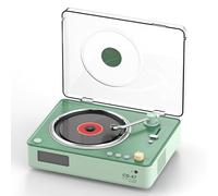 CD Player with Stereo Speakers, Retro Portable CD Players for Home, Bluetooth Transmitter,AUX Output, USB Mode and TF Card Support, Headphone Output and Remote Control (Green)
