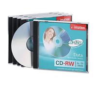 CD-RW Discs, 700MB/80min, 12x, w/Jewel Cases, Silver, 5/Pack
