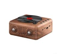 CD Shaped Player With Speakers, Nostalgic Retro Portable CD Shaped Players For Home Music Player FM Radio For HomeWired, Music Portable CD Shap Player FM Radio (Wood grain)