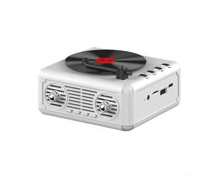 CD-Shaped Player With Speakers, Nostalgic Retro Portable CD-shaped Players For Home Music Player FM Radio For HomeWired, Music FM Radio (White)