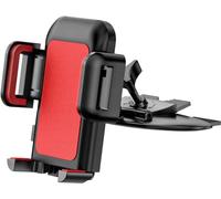 CD Slot Phone Holder Mount, CD phone holder for Car, One Touch 360° Rotation for Adjustable Support Feet Compatible iPhone 15 14 13 12 11/Pro Max/XS/XR/X/8/7, Samsung 20 10 9, Sony, Huawei, Etc - Red