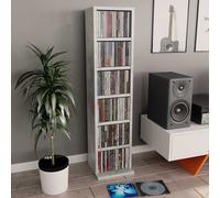 CD Storage Cabinet Media Tower Rack Engineered Wood Shelf 21x20x88cm