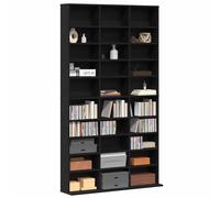 vidaXL 15 Open Shelf Smoked Oak CD Cabinet - Size: 89.5 x 100 x 23cm - Brown - Wilko