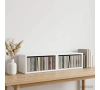 CD Storage Rack 2 Pcs White 40 X 17 X 17 Cm Engineered Wood