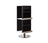 CD Storage Rack Rotation CD Record Rack Wooden Bookcase Floor Standing | Magazine with Stainless Steel Base