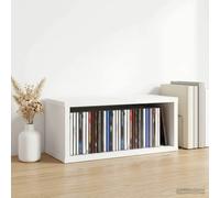 CD Storage Rack White 40 X 17 X 17 Cm Engineered Wood