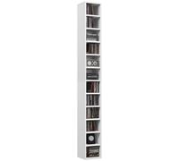 CD Storage Tower 12 Cube Media Shelf Tall Bookcase DVD Display Unit