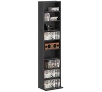 Homcom 260 Cd Storage Unit 120 Dvd Storage Tower With 9 Compartments Black