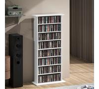 CD Storage Unit DVD Tower Blu-ray Storage Shelf for Living Room - White