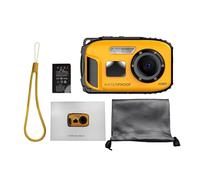 CD-W01 Digital Camera 1080P 48MP Megapixel HD 5m Bare 2.4-inch IPS Screen 4x Digital Zoom Auto Focus Outdoor Sports Camera of Choice (Built-in Li-ion Battery) (Yellow)