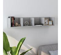 CD Wall Shelf Concrete Grey 100x18x18 cm Engineered Wood Floating 4-Comp Shelf.