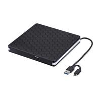 CD Writer And Play USB3.0 Type C External DVD RW Burner High Speed Transfer CD Player External Optical Drive(White border)