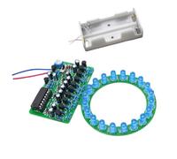 CD4017 LED Light Project Set, Blue WITH BATTERY BOX | CD4017 Counter Circuit, Potentiometer Speed Control, Moving Circular Light Effect for Electronics Maker Projects