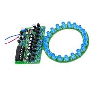 CD4017 LED Light Project Set, Blue WITHOUT BATTERY BOX | CD4017 Counter Circuit, Potentiometer Speed Control, Moving Circular Light Effect for Electronics Maker Projects