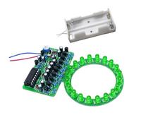 CD4017 LED Light Project Set, Green WITH BATTERY BOX | CD4017 Counter Circuit, Potentiometer Speed Control, Moving Circular Light Effect for Electronics Maker Projects