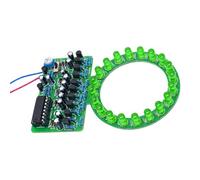 CD4017 LED Light Project Set, Green WITHOUT BATTERY BOX | CD4017 Counter Circuit, Potentiometer Speed Control, Moving Circular Light Effect for Electronics Maker Projects