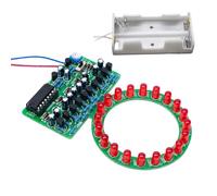 CD4017 LED Light Project Set, Red WITH BATTERY BOX | CD4017 Counter Circuit, Potentiometer Speed Control, Moving Circular Light Effect for Electronics Maker Projects