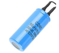 CD60 Run Capacitor with Wire Lead 50uF 250V AC 50/60Hz for Motor Air Compressor Metallized Polypropylene Film, Capacitance