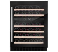 CDA 46 Bottle Capacity Dual Zone 60cm Freestanding Under Counter Wine Cooler - Black Glass