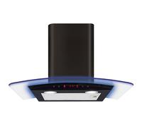 CDA 60cm Black Curved Glass Extractor With Edge Lighting EKP60BL