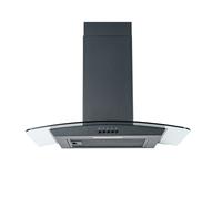 CDA 60cm Curved Glass Chimney Cooker Hood - Black