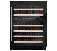 CDA 46 Bottle Capacity Dual Zone 60cm Freestanding Under Counter Wine Cooler - Black Glass