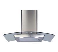 CDA 70cm Curved Glass Chimney Cooker Hood - Stainless Steel ECP72SS