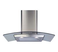 CDA 70cm Curved Glass Chimney Cooker Hood - Stainless Steel ECP72SS