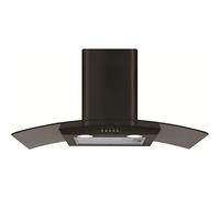 CDA 80cm Curved Glass Chimney Cooker Hood - Black