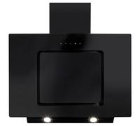 CDA Angled Extractor Black Glass With Level 2 Side Strips 70cm EVA70BL